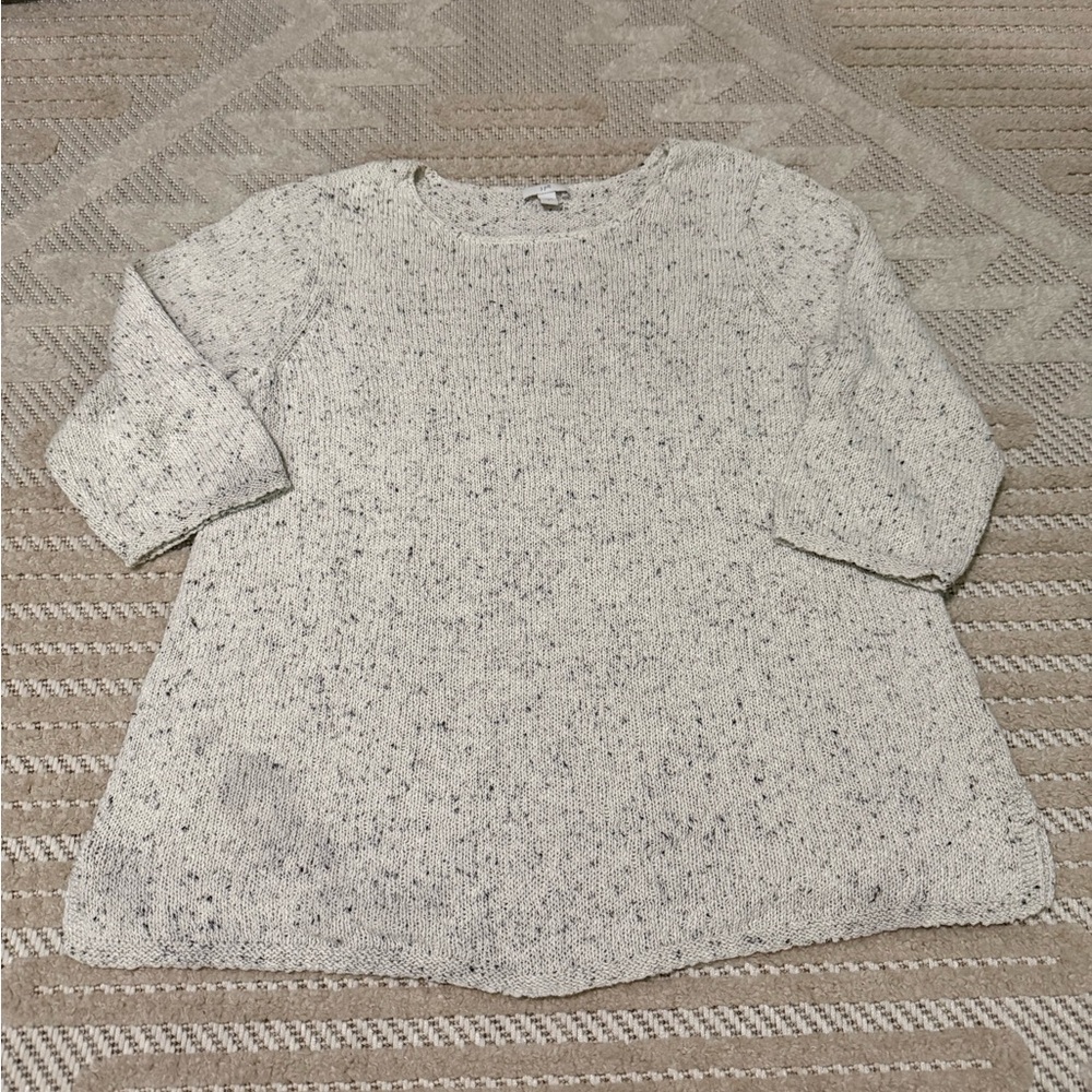 J. Jill Oatmeal Speckled Knit Sweater